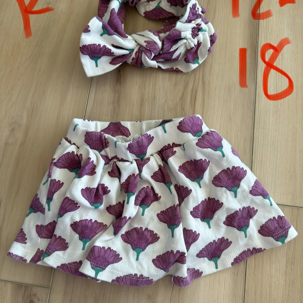 Kate Quinn Purple Floral Skort & Headband